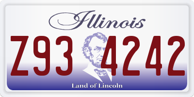IL license plate Z934242