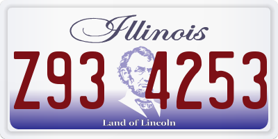 IL license plate Z934253