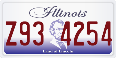 IL license plate Z934254