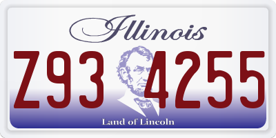 IL license plate Z934255