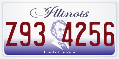 IL license plate Z934256