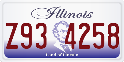 IL license plate Z934258