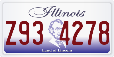 IL license plate Z934278