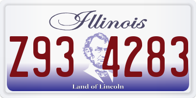 IL license plate Z934283