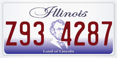 IL license plate Z934287