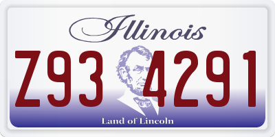 IL license plate Z934291