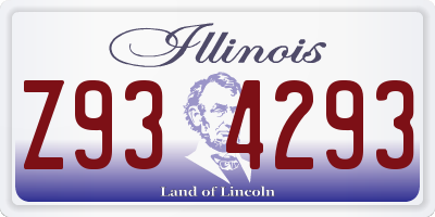 IL license plate Z934293
