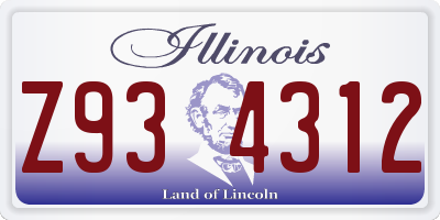 IL license plate Z934312