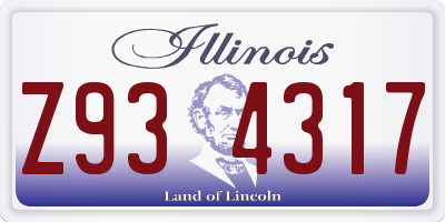 IL license plate Z934317