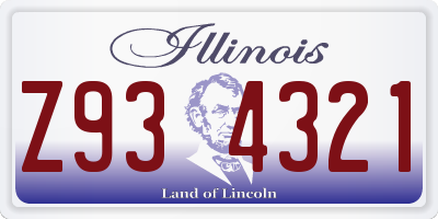 IL license plate Z934321