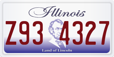 IL license plate Z934327