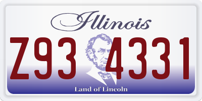 IL license plate Z934331