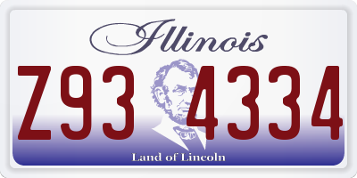 IL license plate Z934334