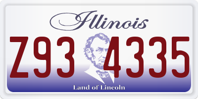 IL license plate Z934335