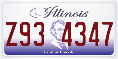 IL license plate Z934347