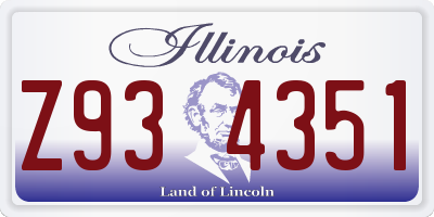 IL license plate Z934351