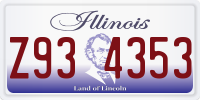 IL license plate Z934353