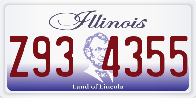 IL license plate Z934355