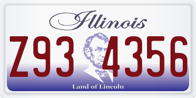 IL license plate Z934356
