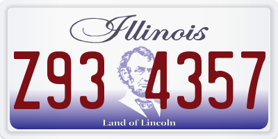 IL license plate Z934357