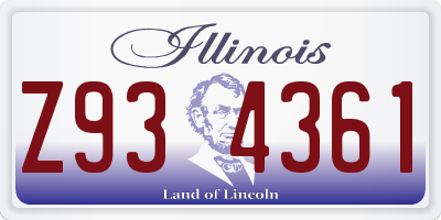 IL license plate Z934361