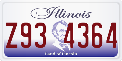 IL license plate Z934364