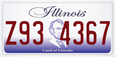 IL license plate Z934367