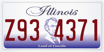 IL license plate Z934371