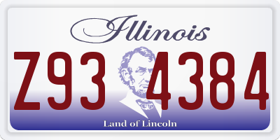 IL license plate Z934384
