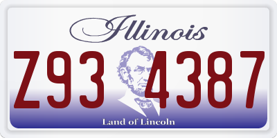 IL license plate Z934387