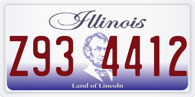 IL license plate Z934412