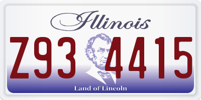 IL license plate Z934415