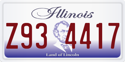 IL license plate Z934417