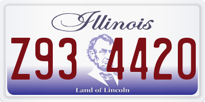 IL license plate Z934420