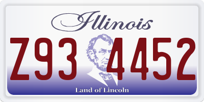 IL license plate Z934452