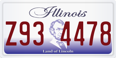 IL license plate Z934478
