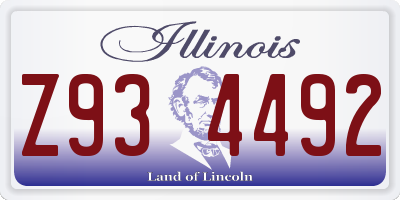 IL license plate Z934492