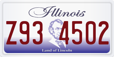 IL license plate Z934502