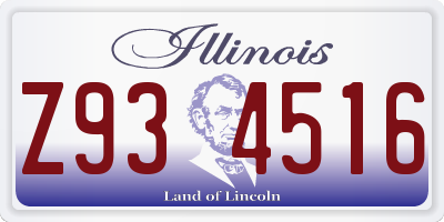 IL license plate Z934516