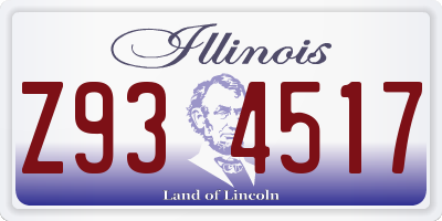 IL license plate Z934517
