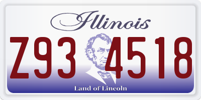 IL license plate Z934518