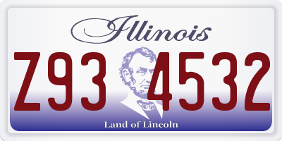 IL license plate Z934532