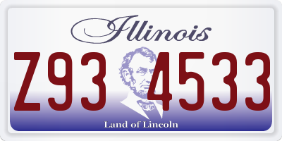IL license plate Z934533