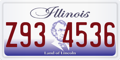 IL license plate Z934536