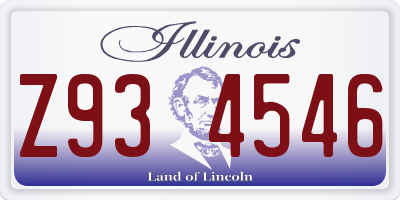 IL license plate Z934546