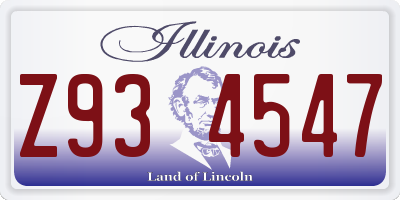 IL license plate Z934547