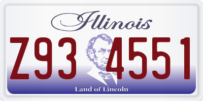 IL license plate Z934551