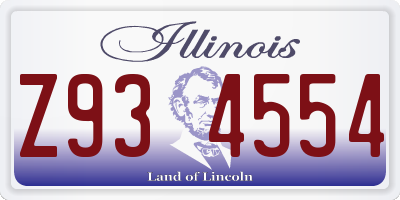 IL license plate Z934554