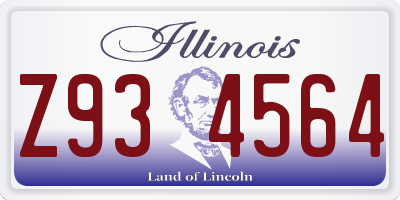 IL license plate Z934564