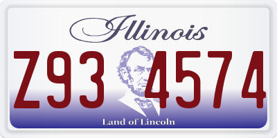 IL license plate Z934574